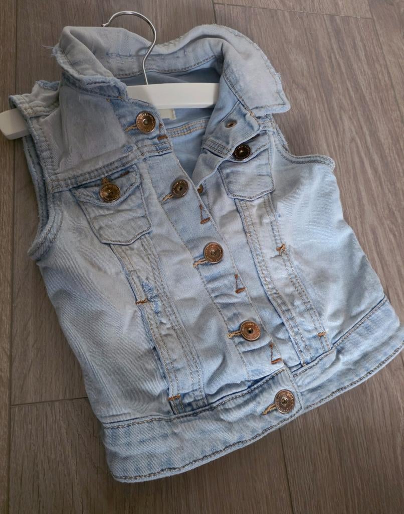 Zara Strechie Spijker Gilet Jas 104, Zo goed als nieuw, Zara, Jas, Verzenden