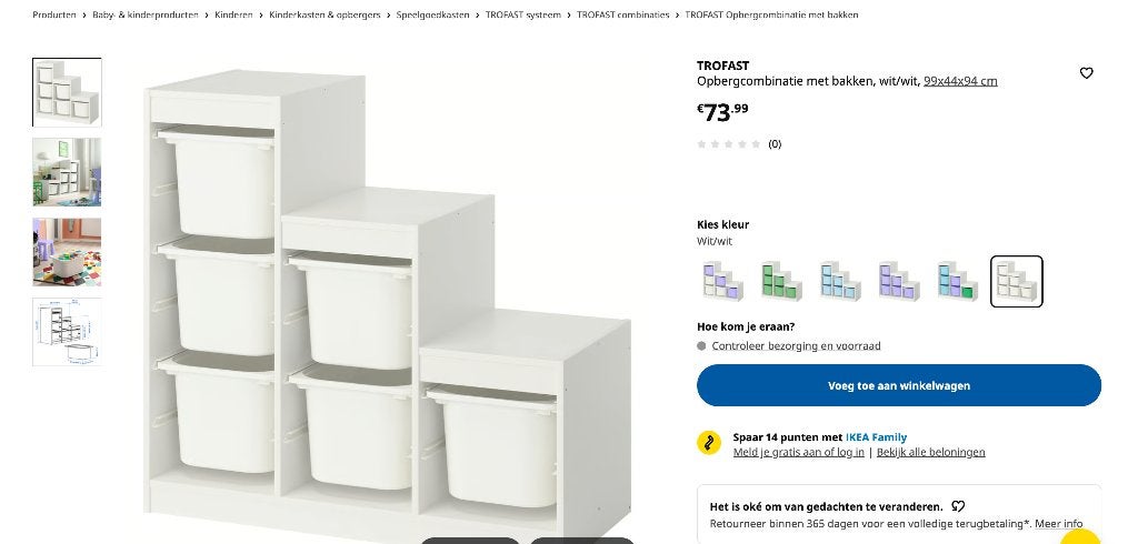 Trofast vakkenkast, Ophalen, Kast, Zo goed als nieuw, 75 tot 100 cm