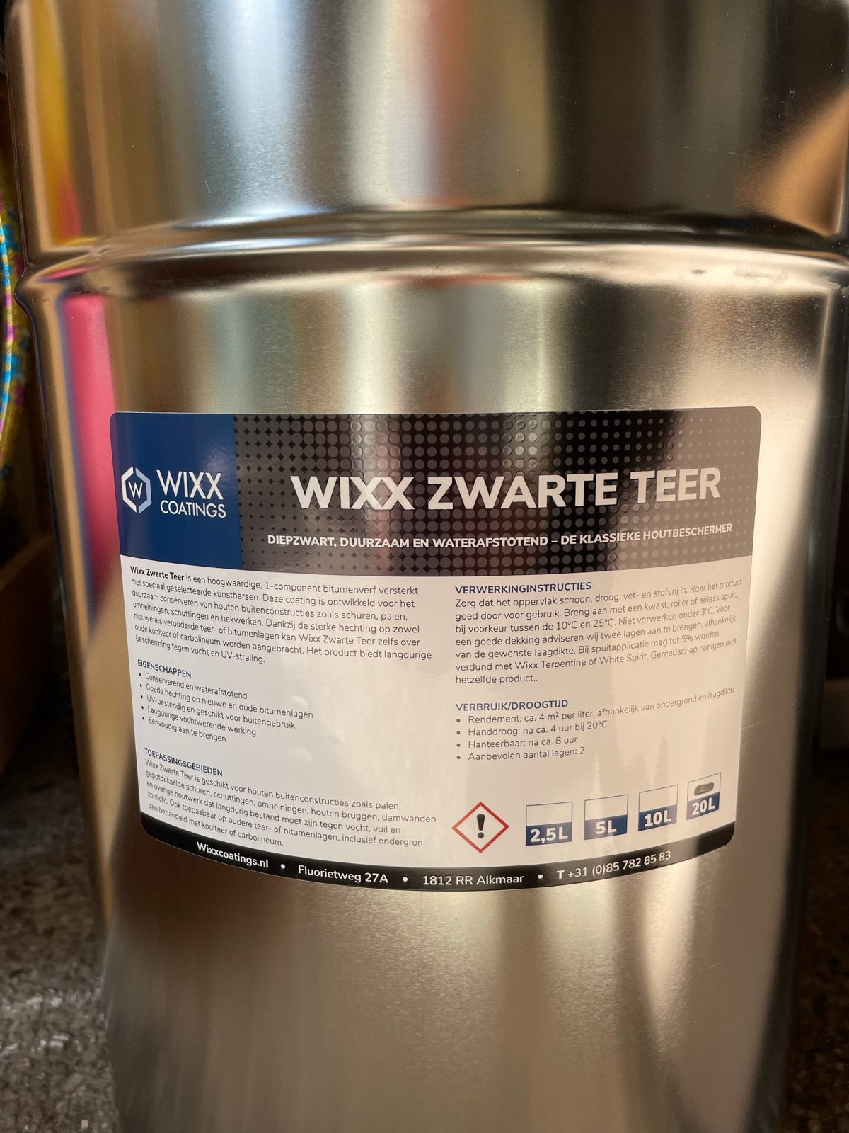 Wixx Zwarte Teer - Volle Emmer, Ophalen, Zwart, Nieuw, Verf