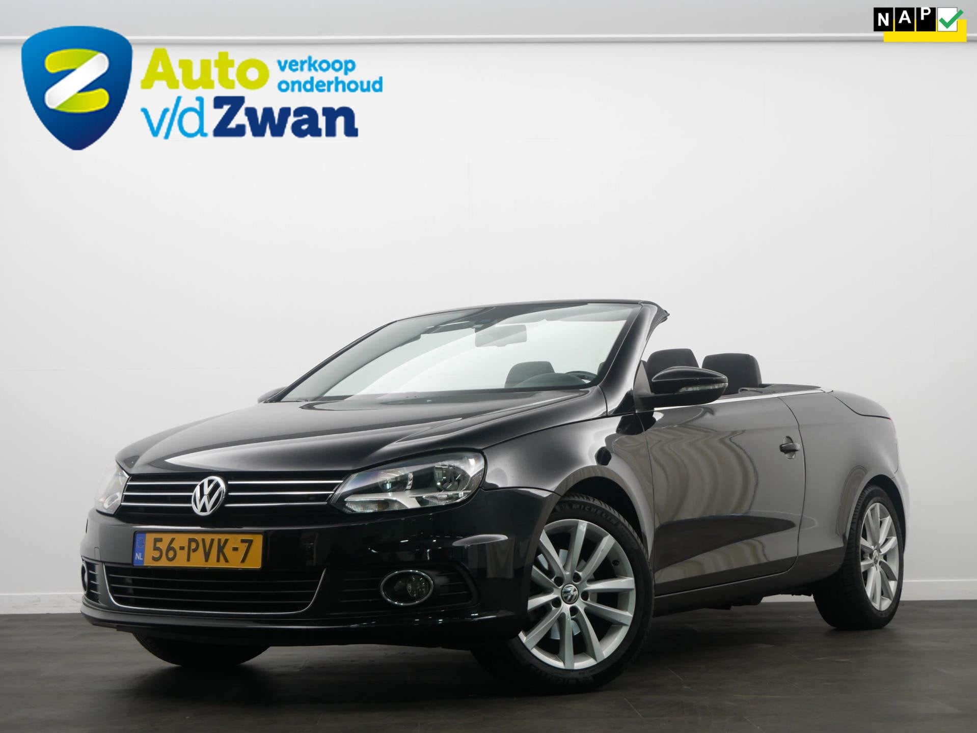 Volkswagen Eos 1.4 TSI Highline BlueMotion Navi/Clima/Cruise, Auto's, Euro 5, Stof, Gebruikt, Zwart
