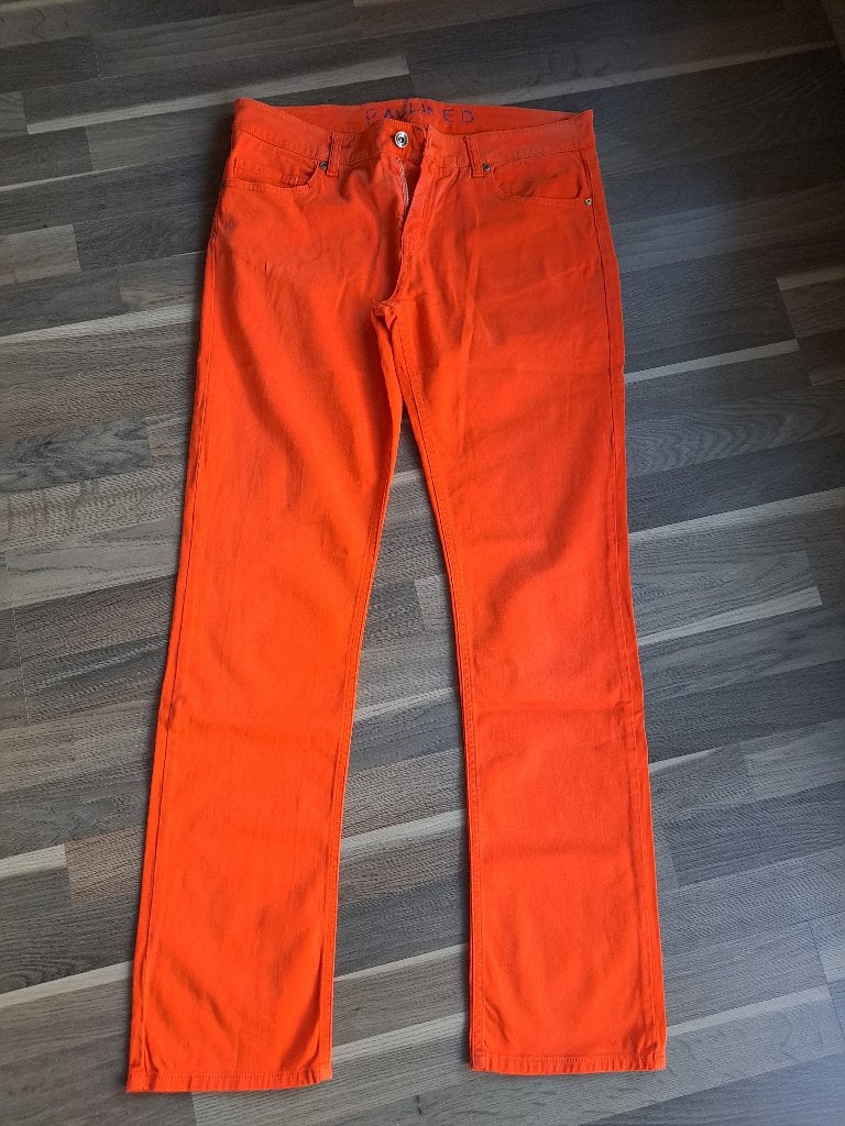 Opvallende oranje jeans van Pauline B, 40-42, Kleding | Dames, Overige kleuren, Ophalen of Verzenden, Zo goed als nieuw, W30 - W32 (confectie 38/40)