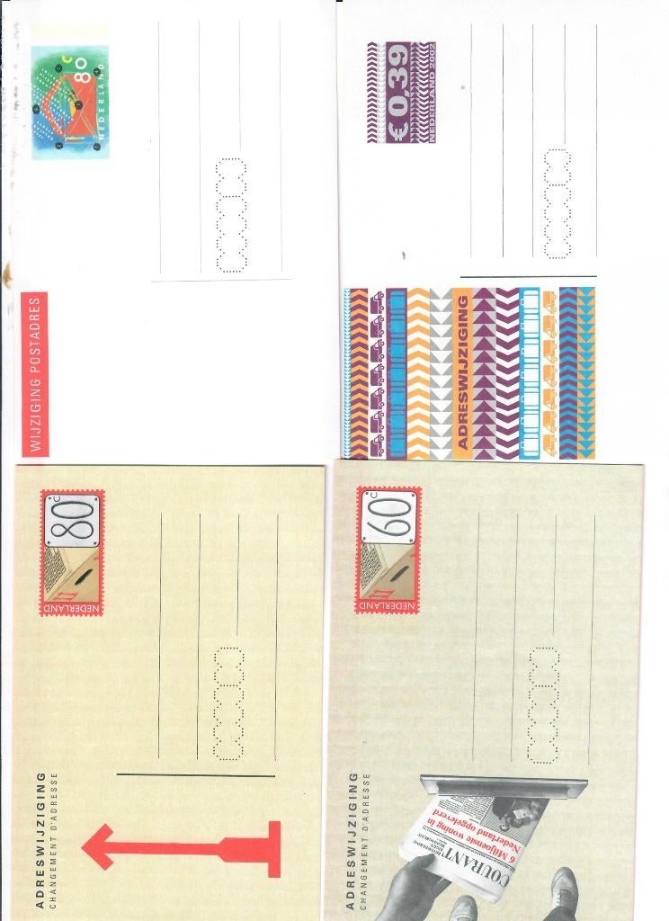 Partij Verhuiskaarten70 postwaarden stukken, Ophalen of Verzenden, Na 1940, Gestempeld
