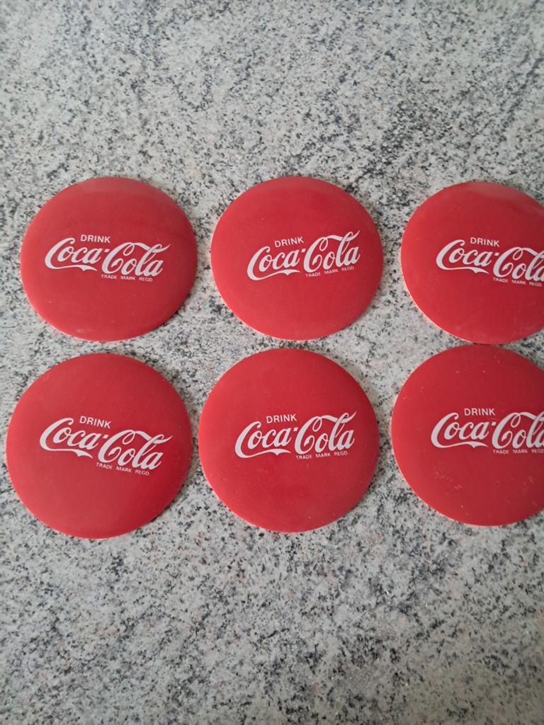 Set van 6 Coca-Cola viltjes - Vintage look, Ophalen of Verzenden, Gebruikt, Glas of Kopje