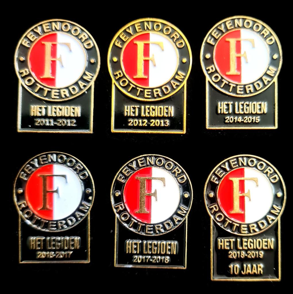 Feyenoord- Het Legioen pins (6 stuks), Verzenden, Nieuw, Sport, Speldje of Pin