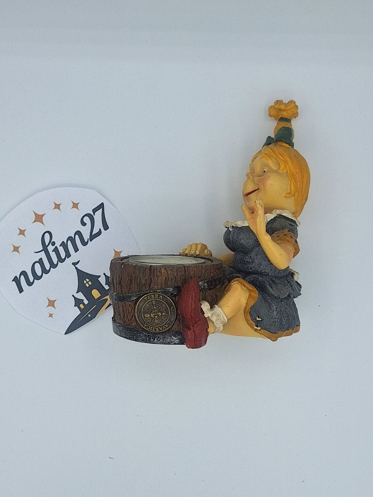 Efteling Laaf met waxinelichtje - mist vingers, Ophalen of Verzenden, Zo goed als nieuw, Beeldje of Poppetje