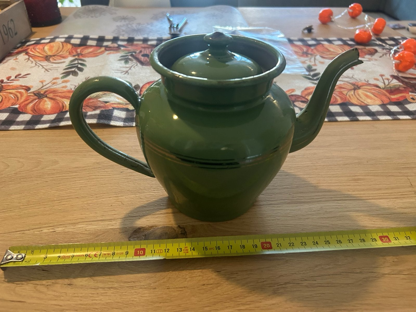 Vintage Groene Emaille Theepot - Charmant en Functioneel, Antiek en Kunst, Ophalen of Verzenden