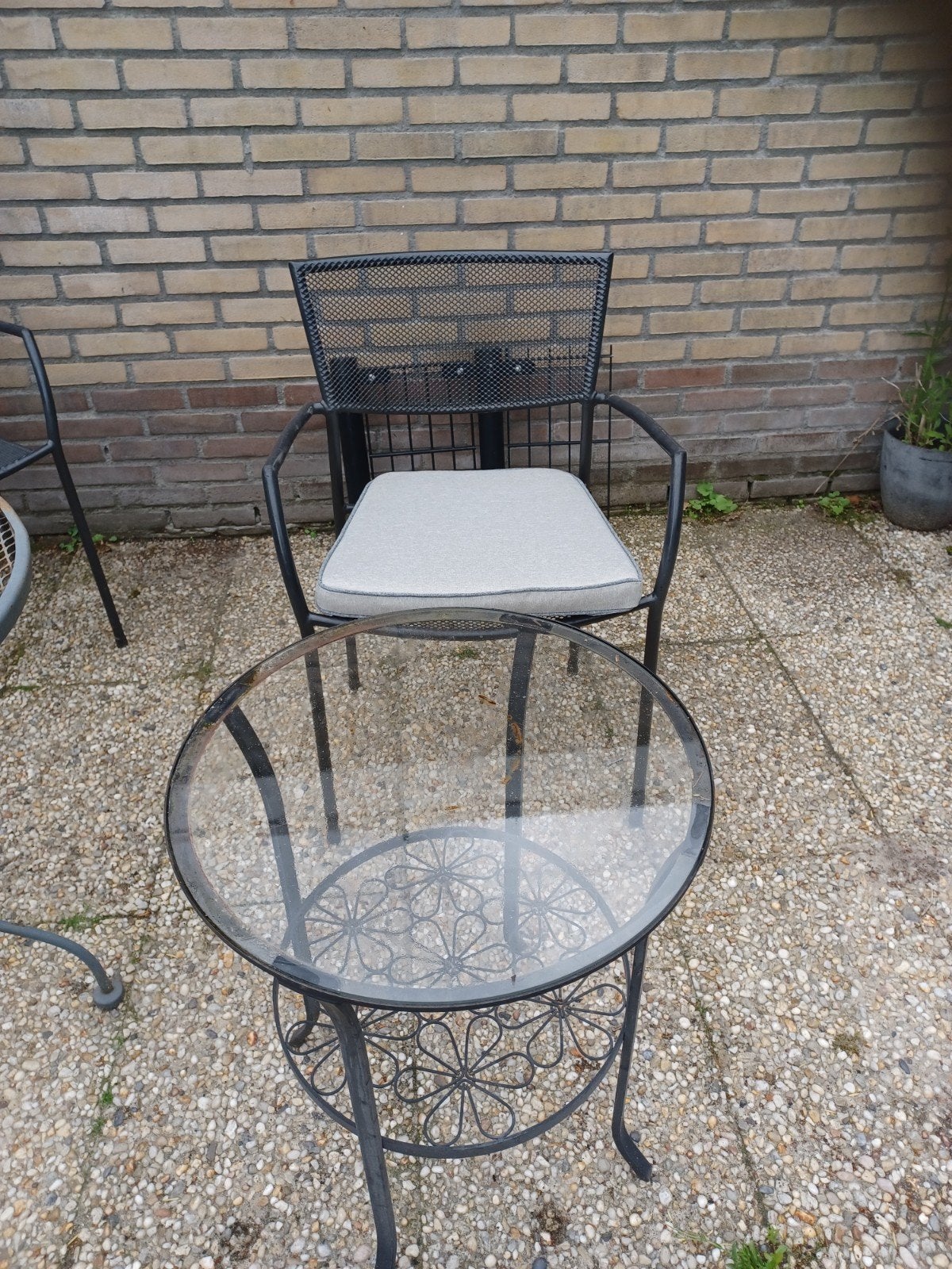 Nette tuinset metaal pvc gecoat en dus geen roest., Tuin en Terras, Tuinstoelen, Ophalen of Verzenden, Zo goed als nieuw, Metaal