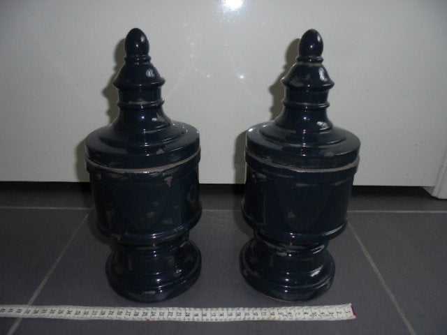 kobaltblauw aardewerk stolpen, doorsnee 13 H30cm, Overige materialen, Ophalen, Zo goed als nieuw