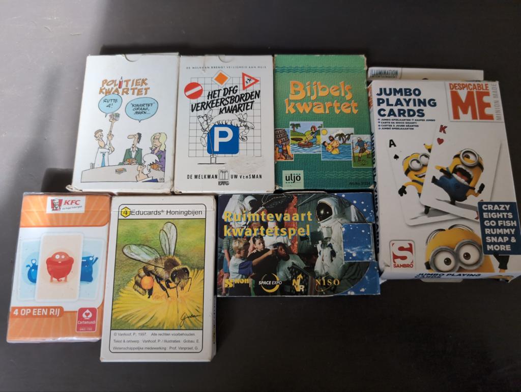 Diverse kwartetten en speelkaarten 7x, Verzamelen, Ophalen of Verzenden
