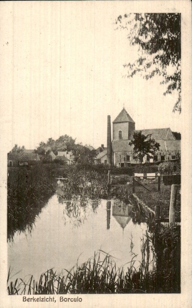 Borculo - Berkelzicht - Kerk en Berkel, Ophalen of Verzenden, 1920 tot 1940, Gelopen, Gelderland