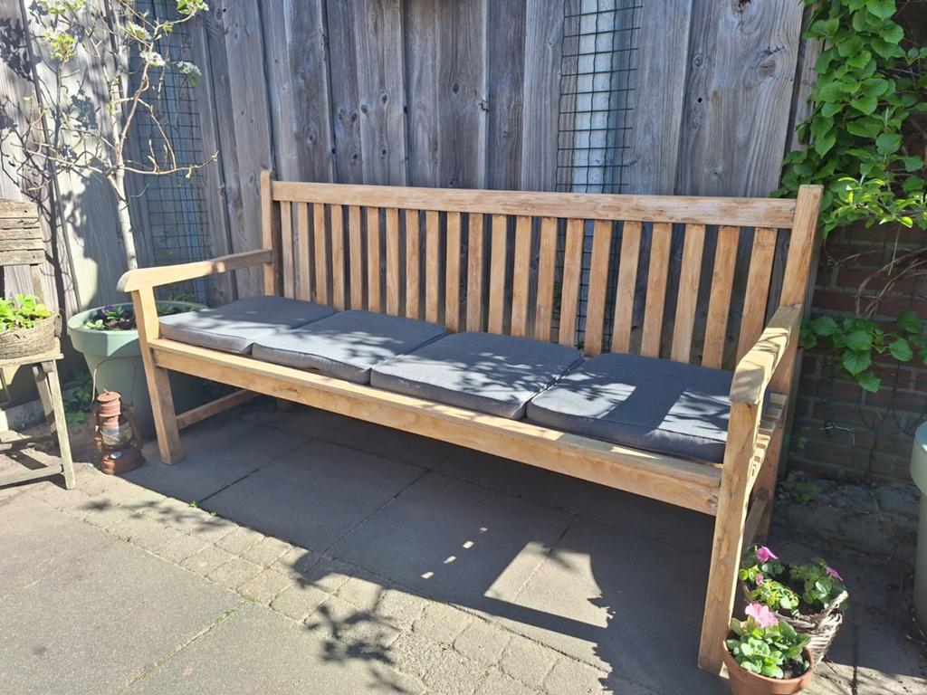 Teakhouten Tuinbank 180cm, Ophalen, Gebruikt, Hout