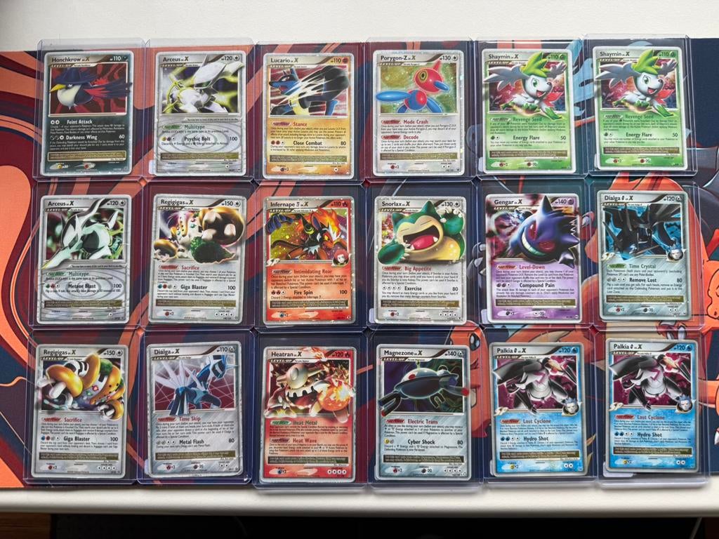 Grote Lv.X collectie! o.a. Gengar en Snorlax, Ophalen of Verzenden, Zo goed als nieuw, Meerdere kaarten, Foil