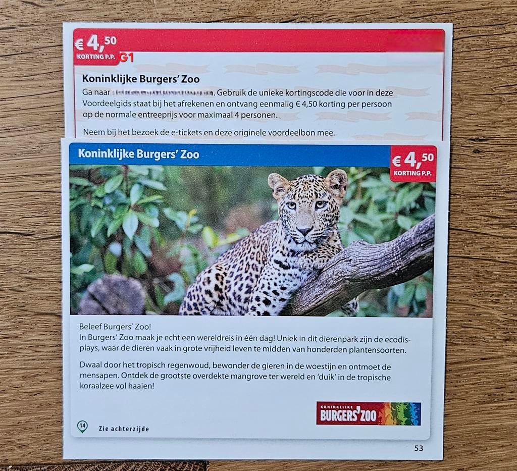 Koninklijke Burgers' Zoo €4,50 korting p.p.