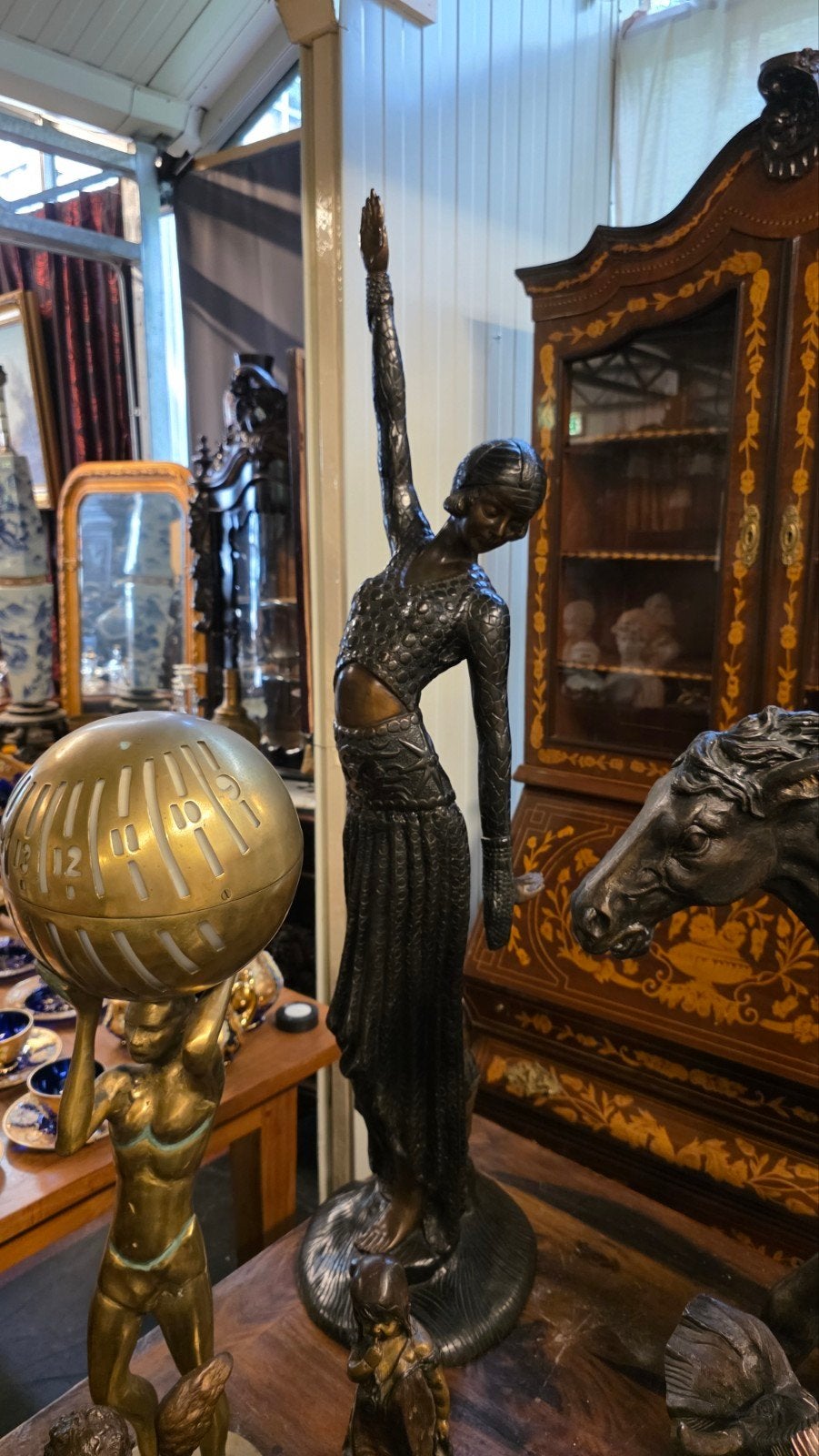 19 bronzen beelden tot 115 cm groot, Antiek en Kunst, Kunst | Beelden en Houtsnijwerken, Ophalen