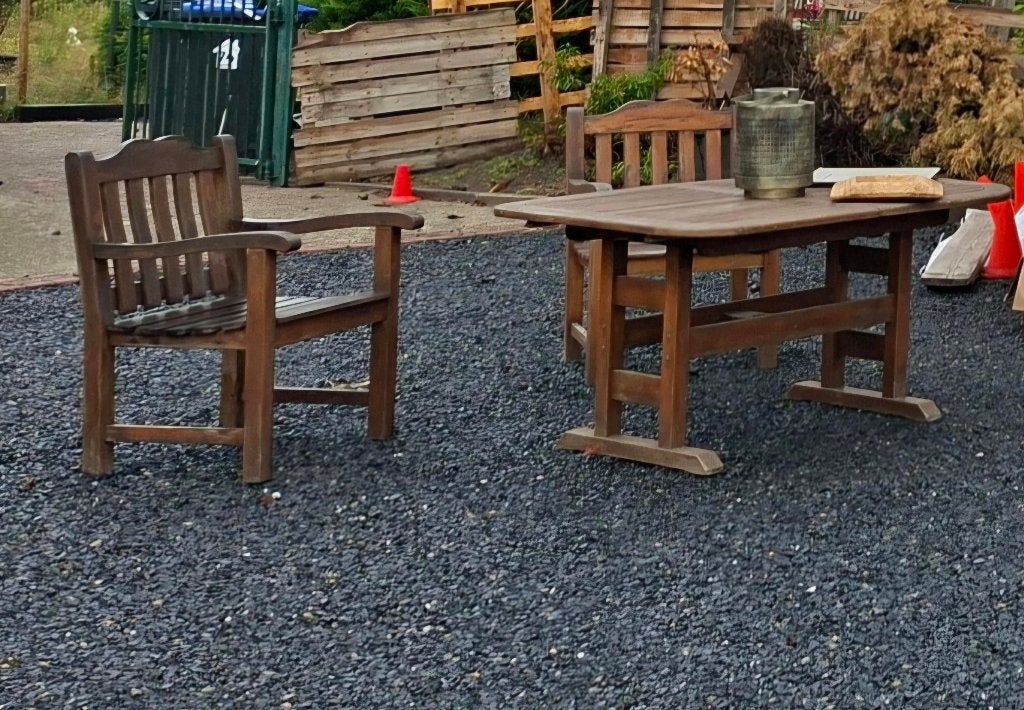 Echt Teakhouten Tuinstel, Tuin en Terras, Ophalen, Gebruikt, Teakhout