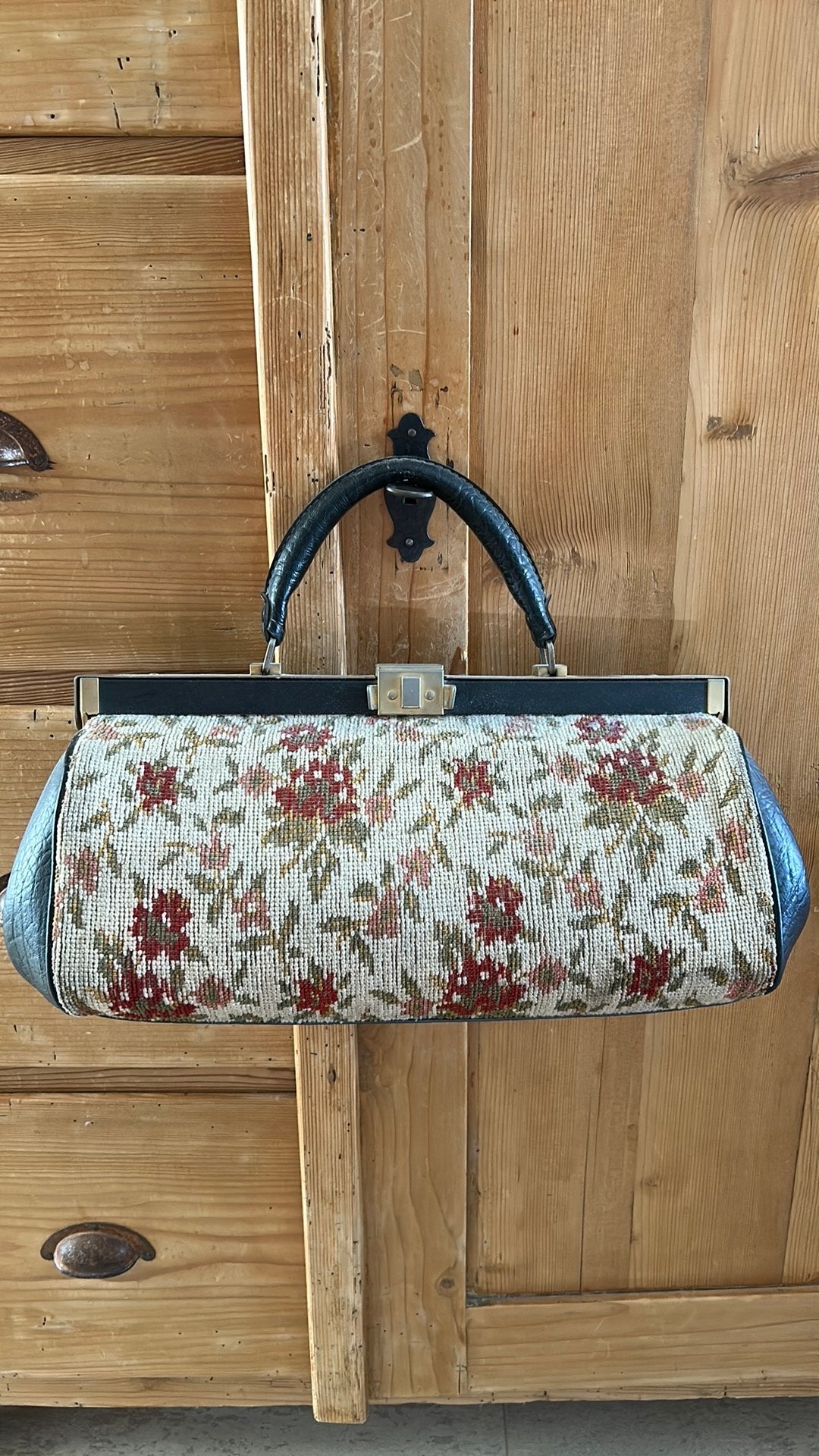 Prachtige Franse vintage gobelin tas!, Ophalen of Verzenden, Gebruikt, Overige kleuren, Overige typen