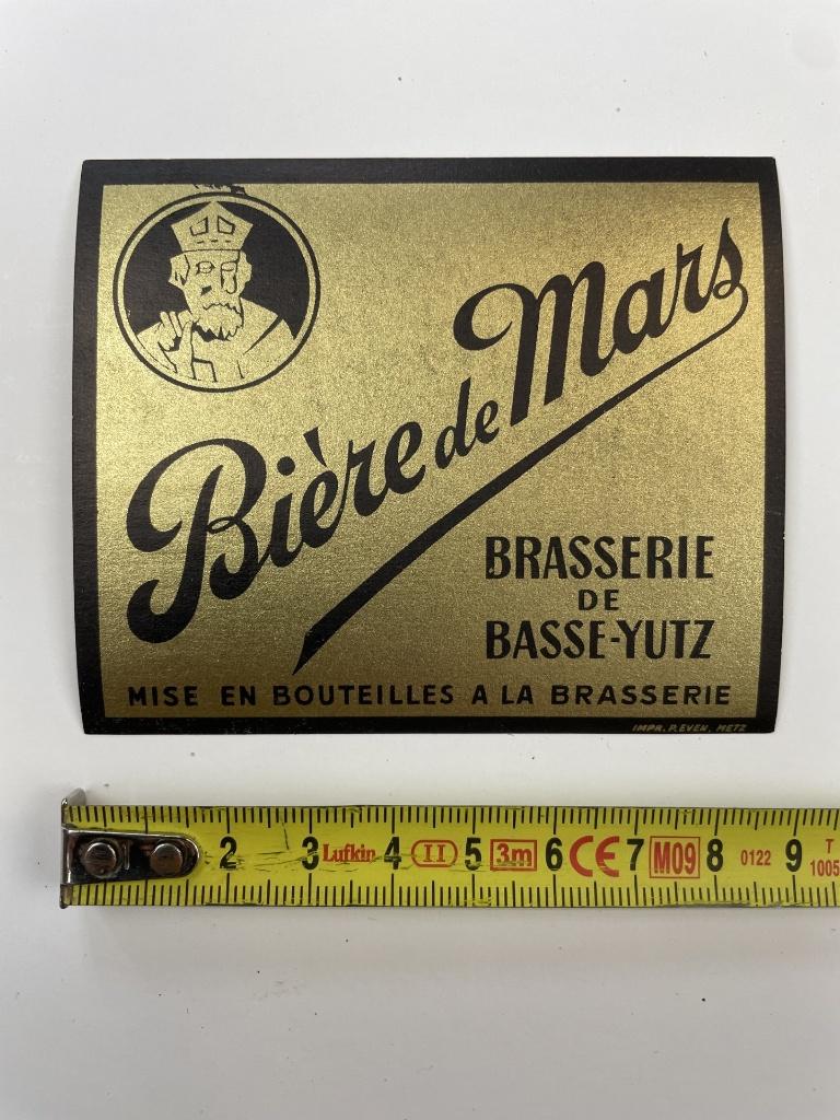 oud bier etiket biere de Mars, Verzamelen, Biermerken, Ophalen of Verzenden, Gebruikt, Overige typen, Overige merken