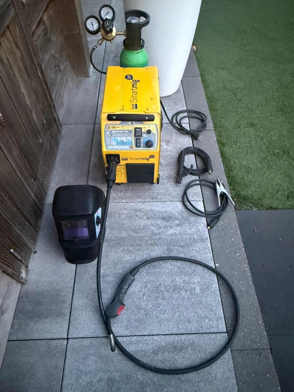 GYS SMARTMIG 3P lasapparaat MIG/MAG totale set met gasfles, Ophalen, Zo goed als nieuw, 150 tot 250 ampère, Co2