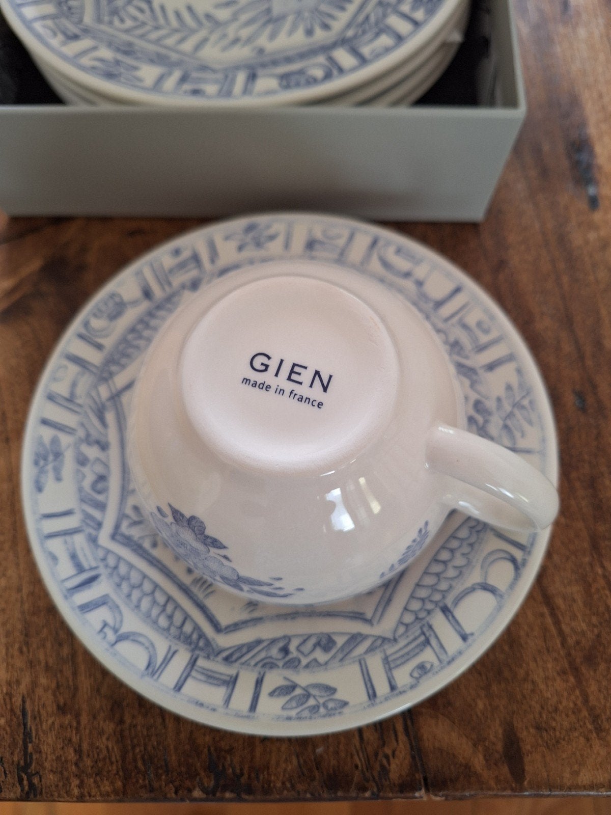Gien Oiseau Bleu koffiekopjes - set van 2, nieuw in doos, Huis en Inrichting, Keuken | Servies, Overige merken, Nieuw, Ophalen of Verzenden