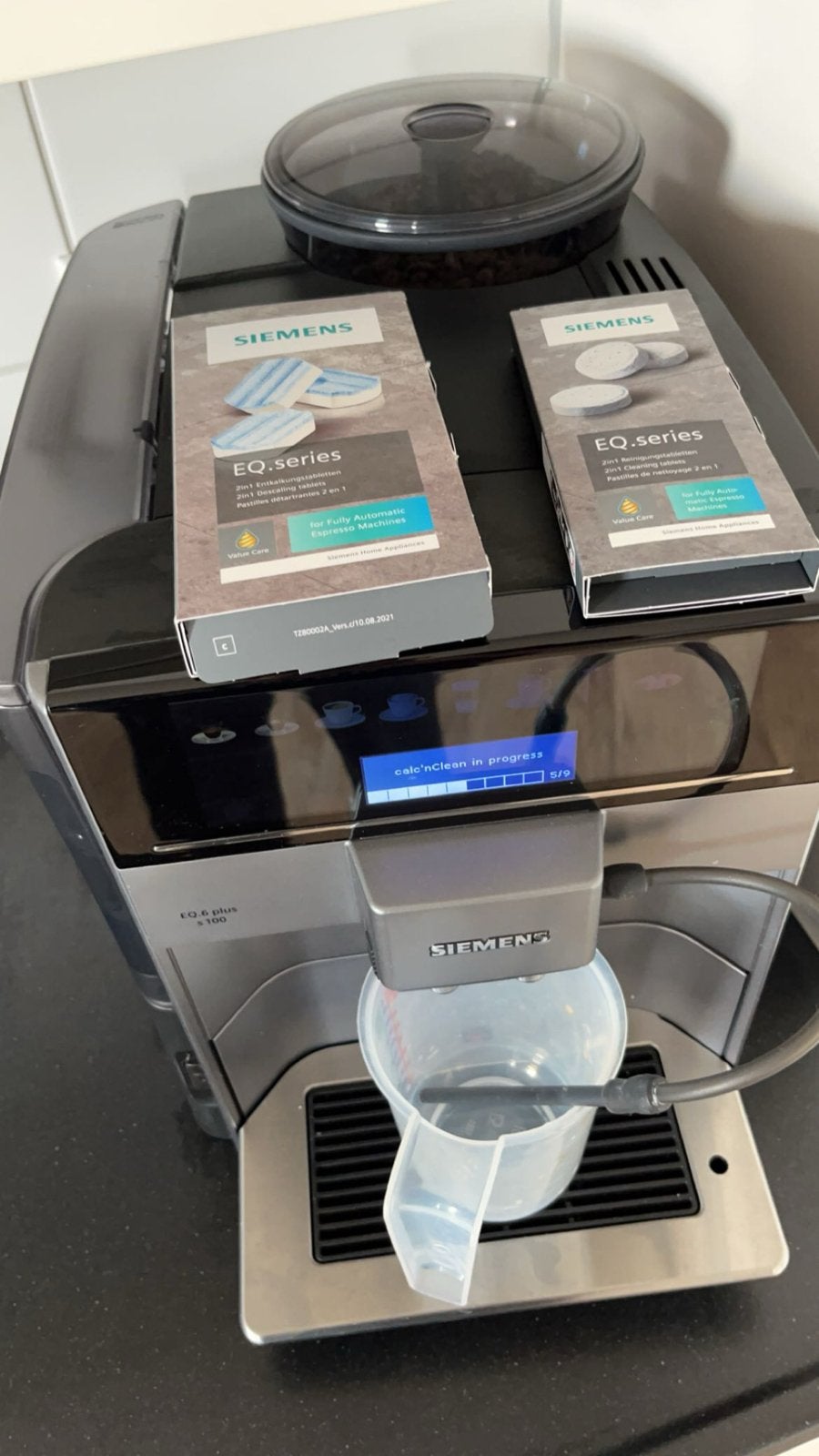 Siemens EQ6 Plus S100 volautomatische espressomachine, Ophalen, Afneembaar waterreservoir, Koffiemachine, Koffiebonen