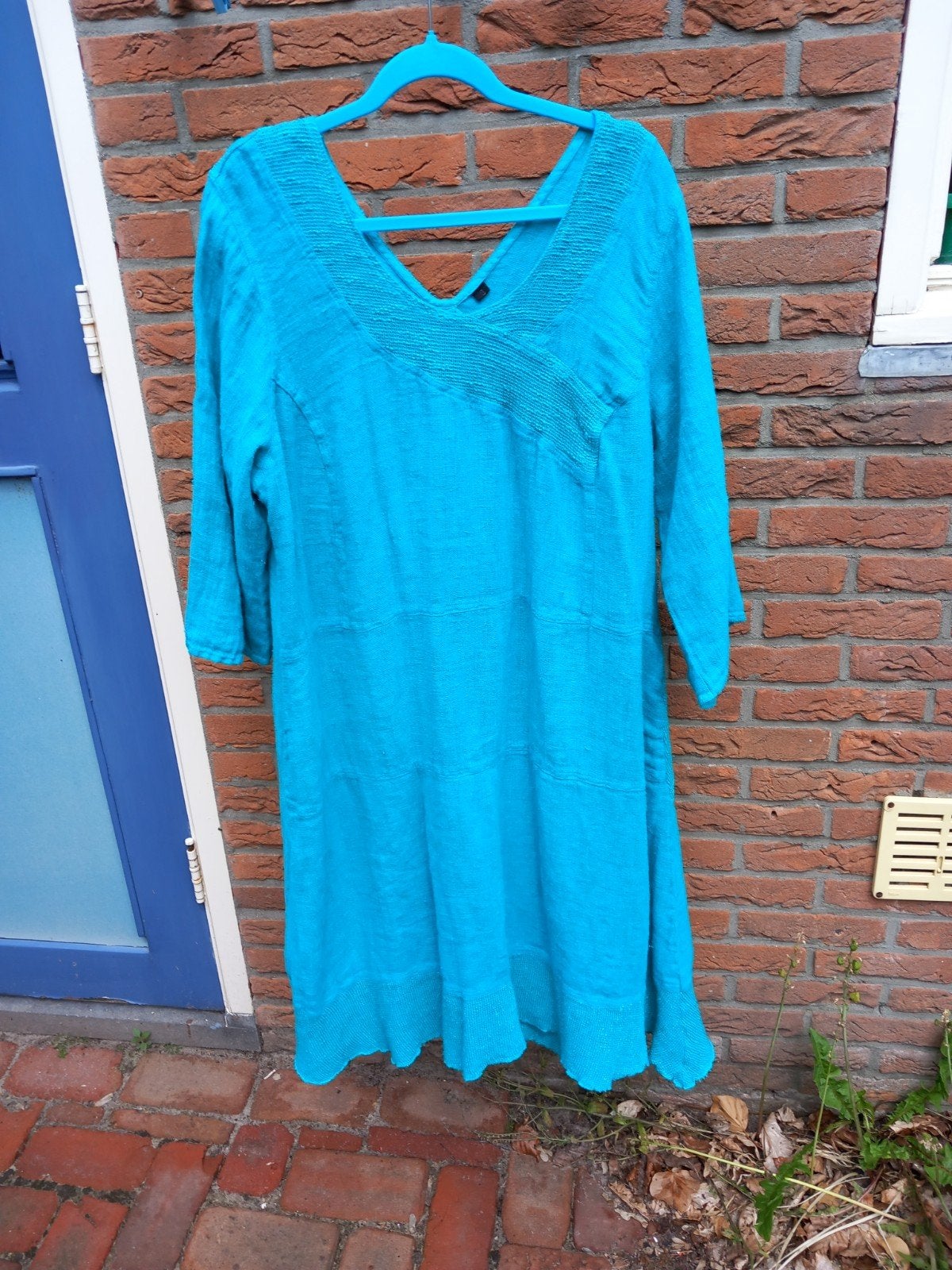 Ophillia linnen jurk maat 3 / = 46, Ophalen of Verzenden, Zo goed als nieuw, Maat 46/48 (XL) of groter, Onder de knie