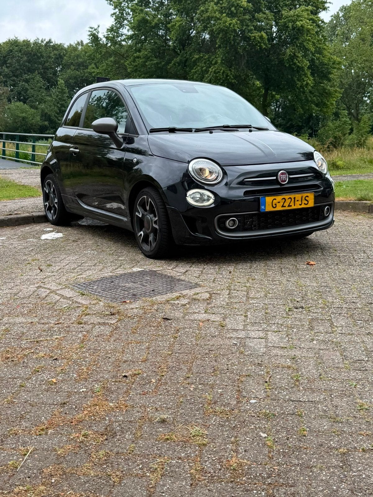Fiat 500 Twinair Turbo 85pk 2019 Zwart, Auto's, Voorwielaandrijving, 40 €/maand, Zwart, Origineel Nederlands