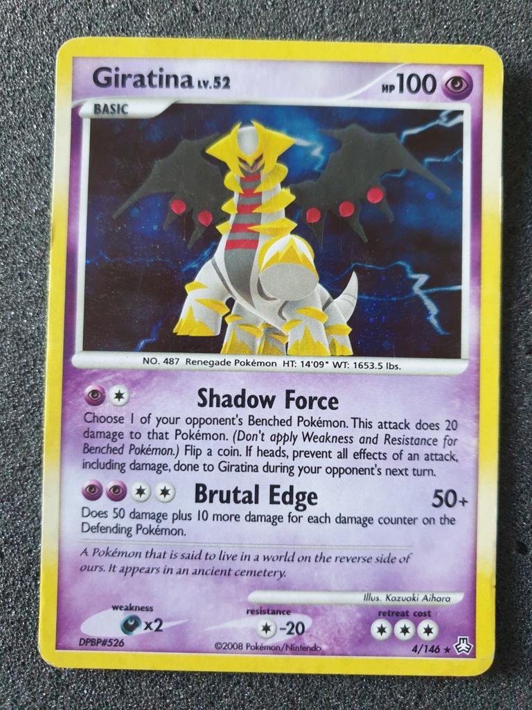Pokémon kaart Giratina holo Lv.52 #4 Legends Awakened, Ophalen of Verzenden, Gebruikt, Losse kaart