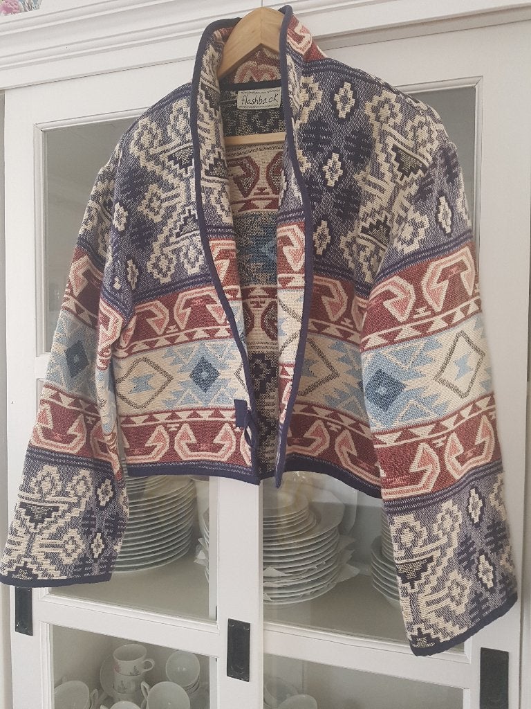 Geweldig en apart, indiaas jasje folk/festival/aztek m/l, Kleding | Dames, Maat 38/40 (M), Overige kleuren, Ophalen of Verzenden