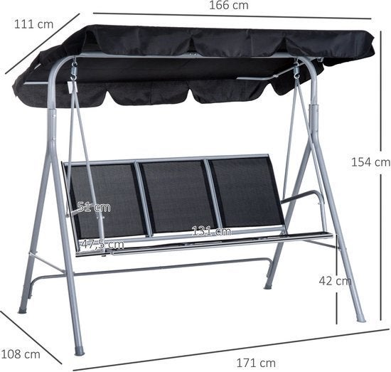 Tuinschommel - Schommelbank - Hangbank - 3 Persoons - Verste, Corvance B.V., Verzenden, Nieuw, Corvancebol@gmail.com