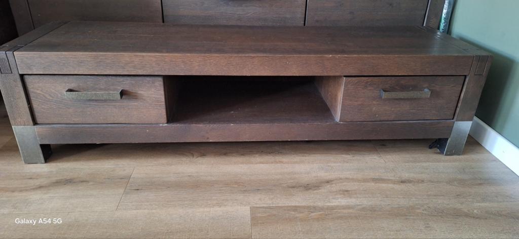 Tv meubel massief eiken hout , moet weg, Ophalen, Gebruikt, Eikenhout, Minder dan 50 cm