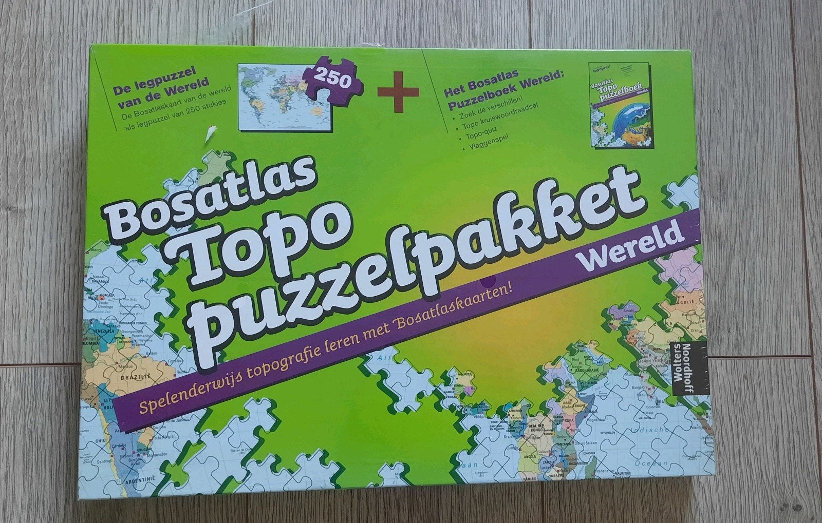 Nieuw in cellofaan Bosatlas puzzel0akket WERELD, Ophalen of Verzenden, Nieuw