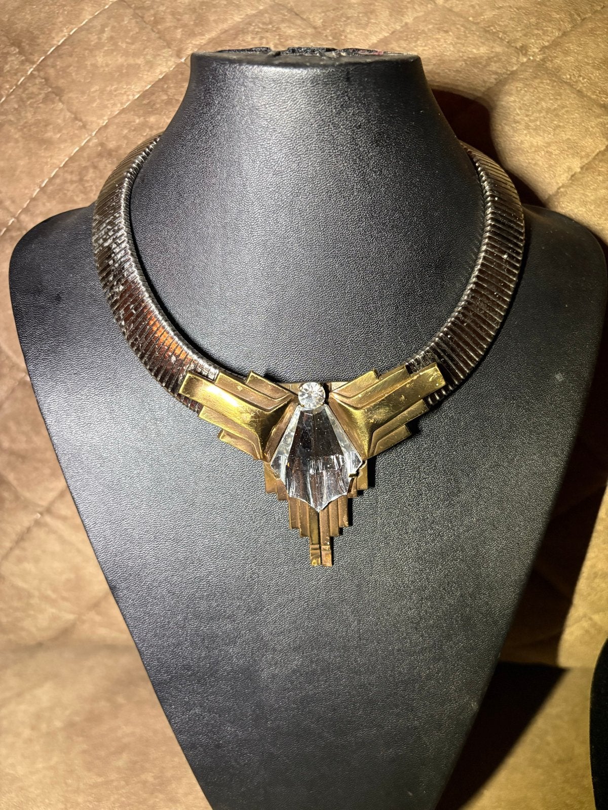 Vintage Ermani Bulatti ketting met kristallen hanger, Sieraden, Tassen en Uiterlijk, Met kristal, Overige materialen, Gebruikt