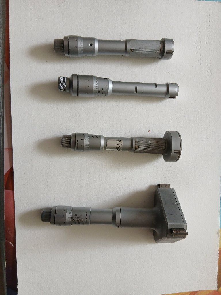 3 puntsmicrometers, Verzenden, Zo goed als nieuw, Metaaldraaibank, Minder dan 500 mm