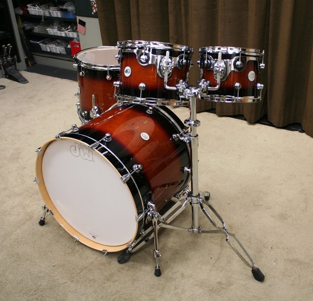 drumstel: DW design series maple tabacco burst 22/10/12/16, Zo goed als nieuw, Jouwdrumstel@gmail.com, Ophalen, Overige merken