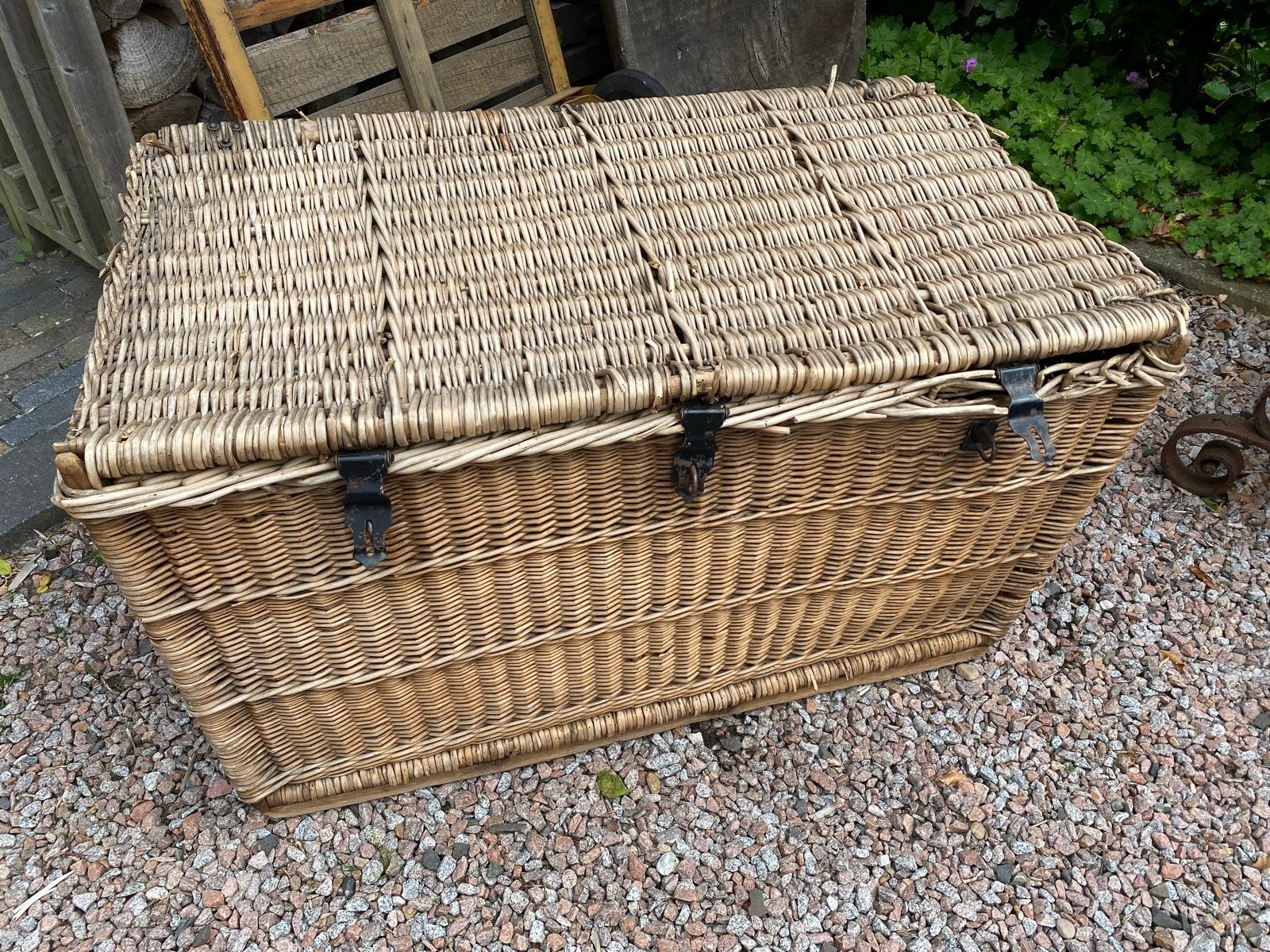 Decoratieve rieten mand - Eyecatcher voor brocante/landelijk, Ophalen