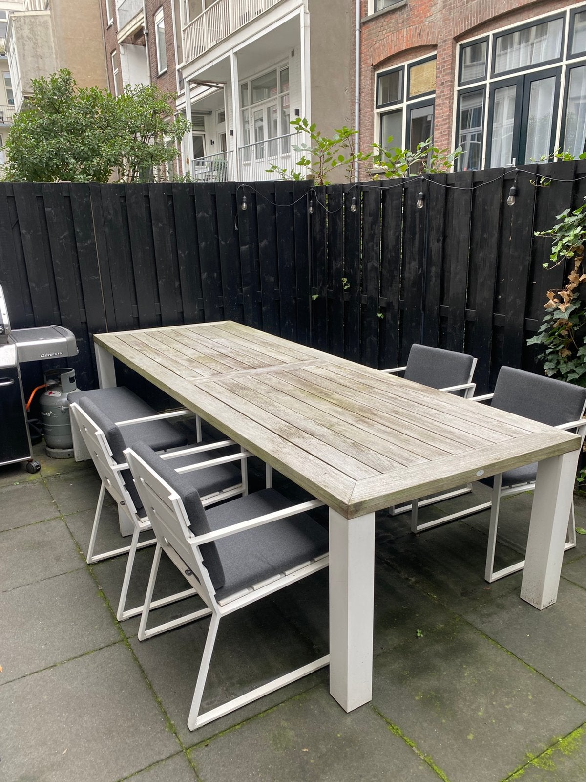 Borek tuintafel compleet, Ophalen, Gebruikt, Rechthoekig, Aluminium