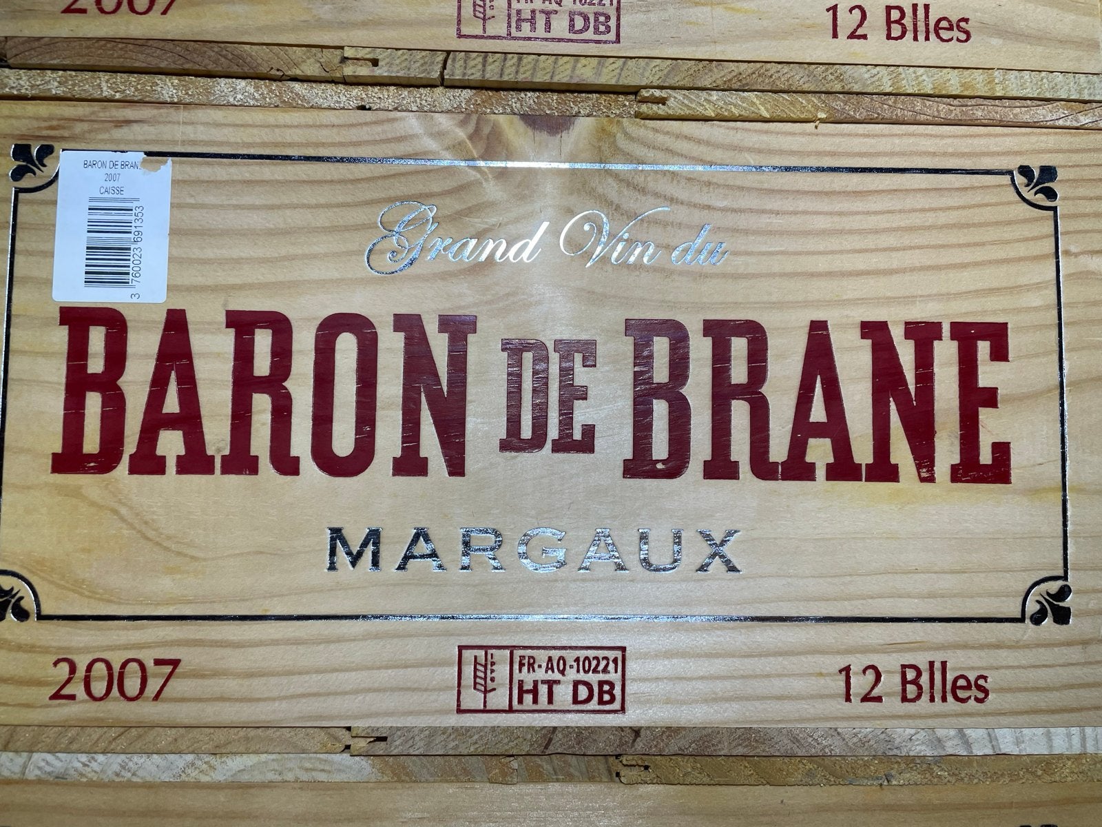 Baron de Brane Margaux 2007 - Rode Wijn, Frankrijk, Ophalen of Verzenden, Zo goed als nieuw, Rode wijn