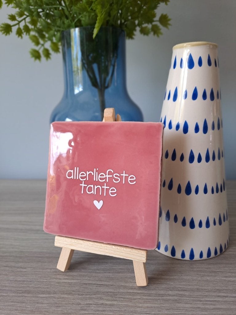 Tegel allerliefste tante, 100 cm, Ophalen of Verzenden, Tegeltje, Steen/keramiek