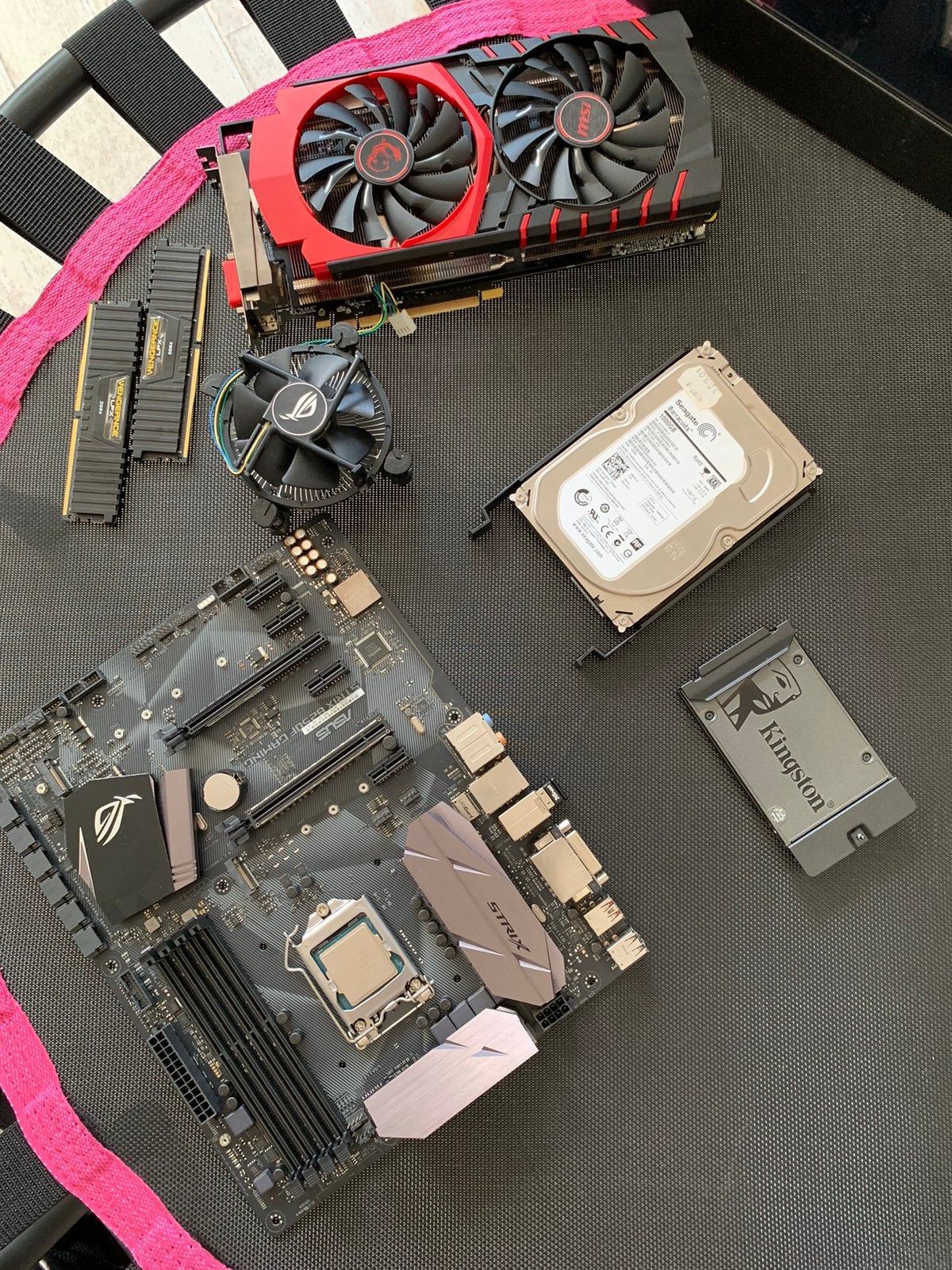 BAREBONE i7-6700 + MSI R9 390 8GB + CORSAIR 16 GB 2800Mhz, Computers en Software, Ophalen of Verzenden, Gebruikt