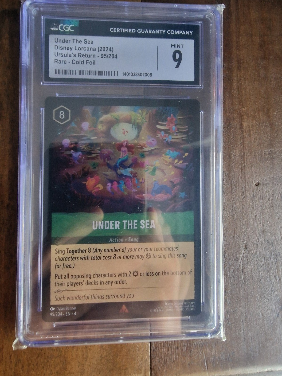 Disney Lorcana Ariel Under the Sea foil CGC 9 graded, Verzenden, Zo goed als nieuw, Foil