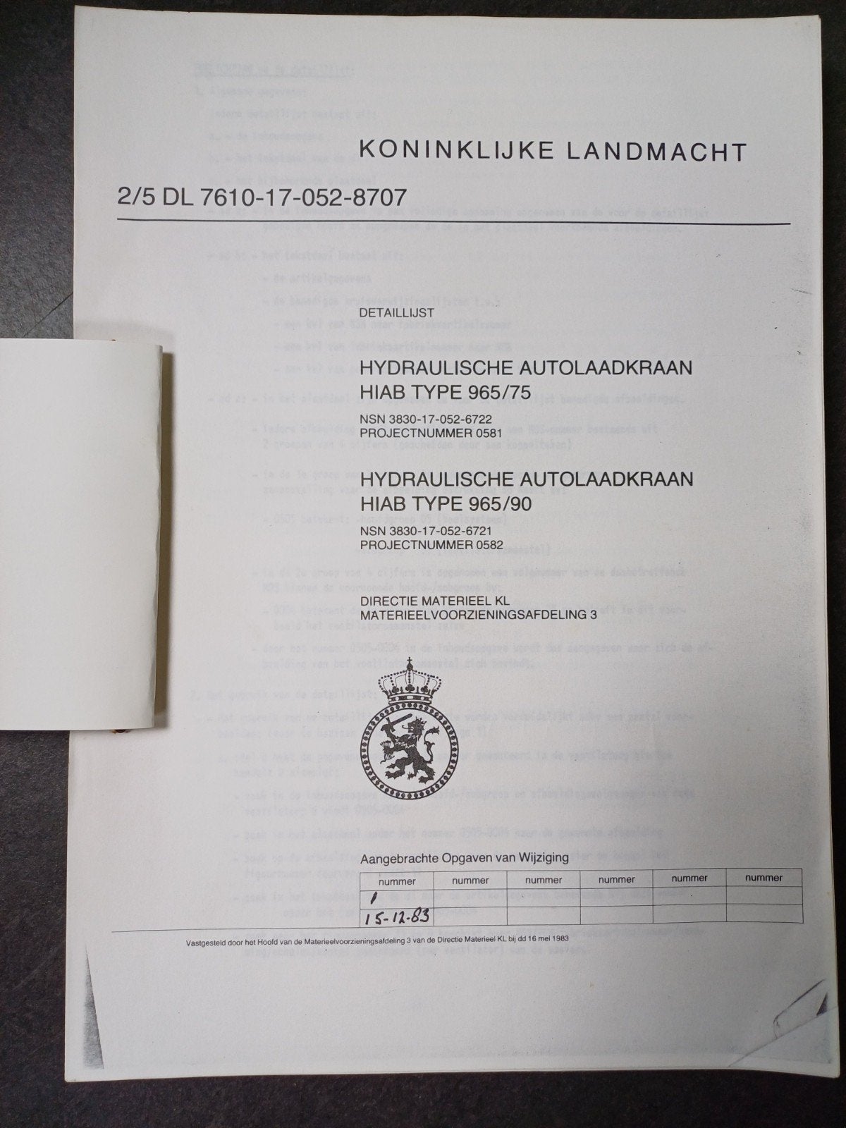Boeken Nederlandse legervoertuigen, Ophalen