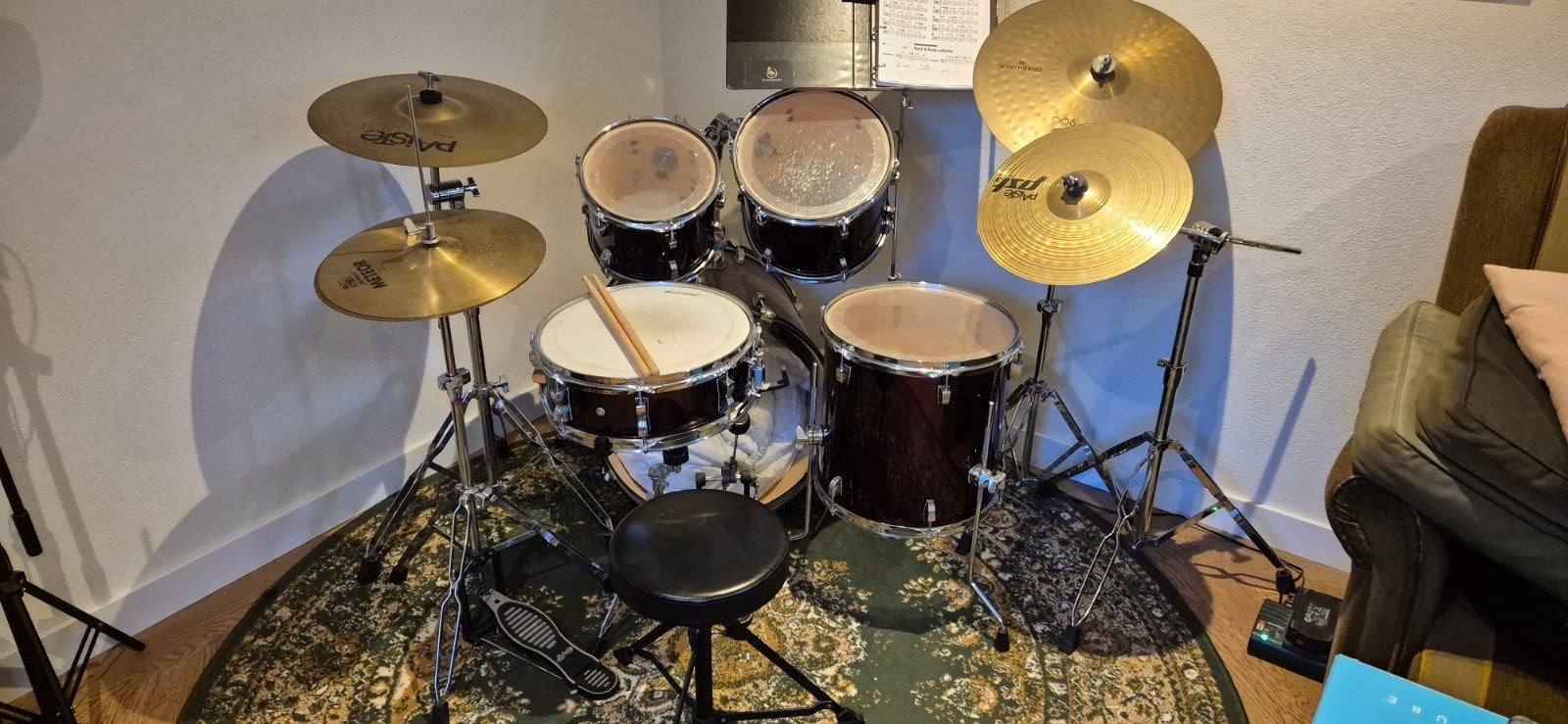 Ludwig drumstel met kruk, Muziek en Instrumenten, Ophalen, Gebruikt, Ludwig