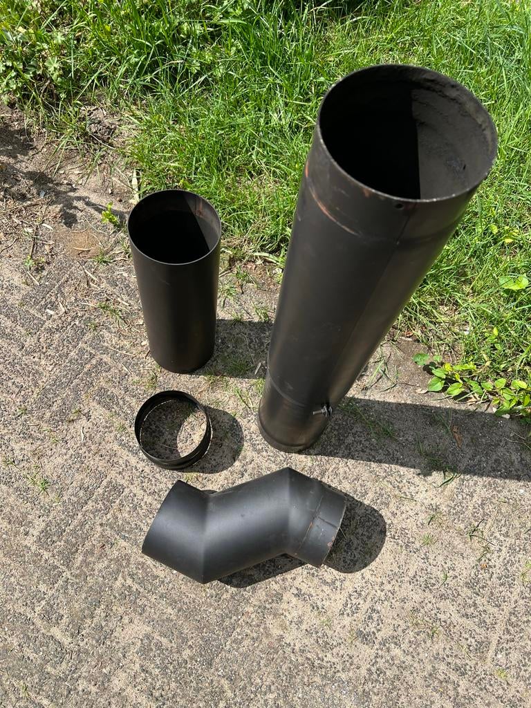 Kachelpijp 150mm complete set, Doe-het-zelf en Verbouw, Verwarming en Radiatoren, Ophalen, 30 tot 80 cm, Gebruikt, Overige typen