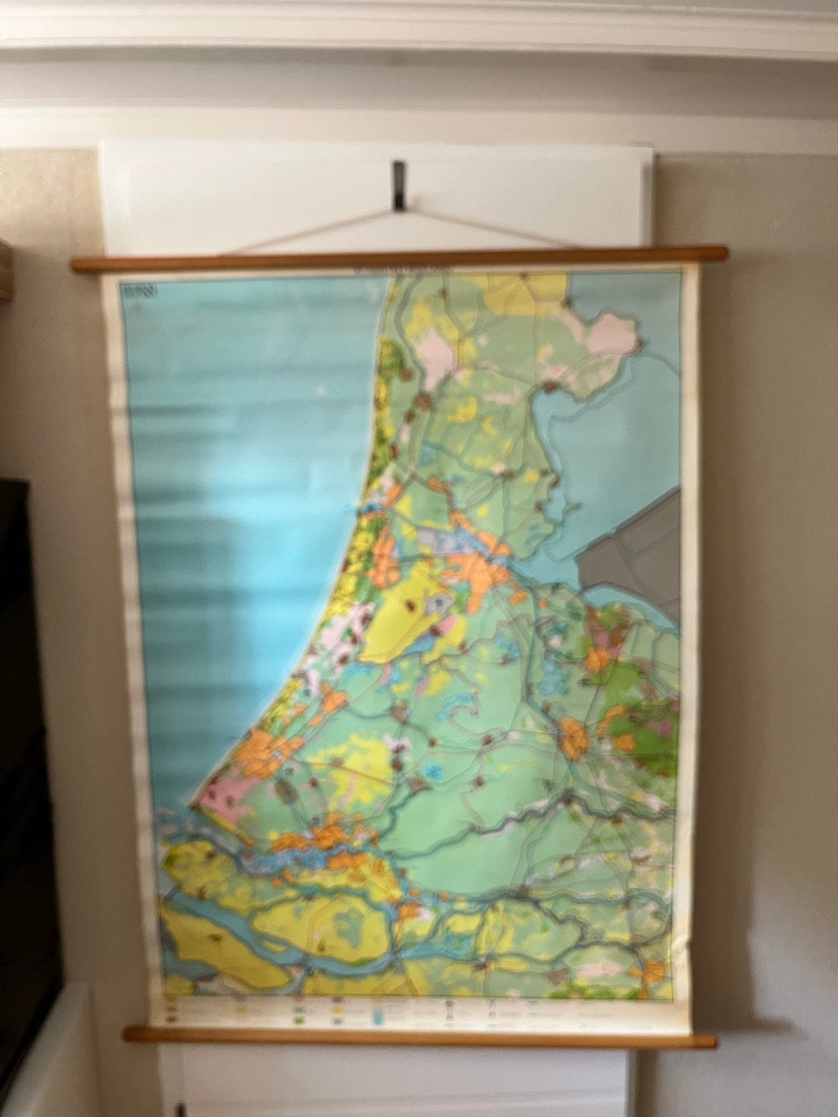 Oude schoolplaat De Randstad - Vintage aardrijkskunde, Ophalen of Verzenden, Aardrijkskunde