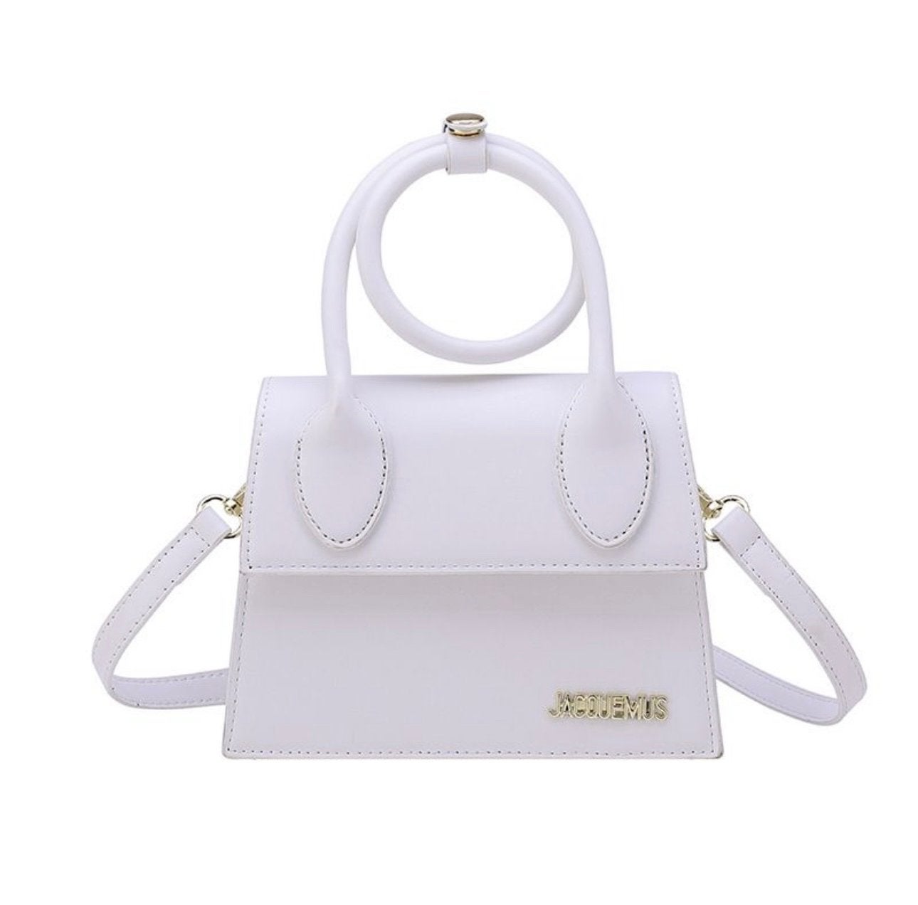 Stijlvolle Witte Handtas met Gouden Details, Ophalen of Verzenden, Zo goed als nieuw, Wit, Handtas