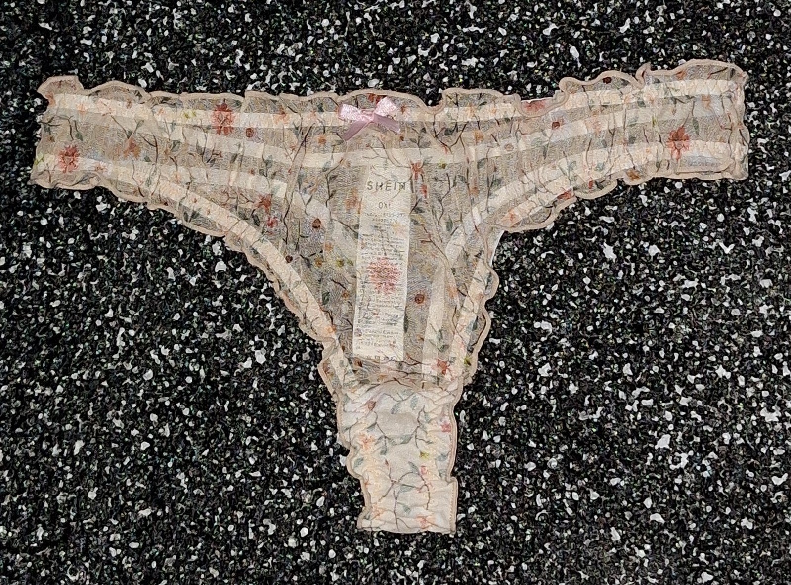 Sexy frivole transparante string van Shein maat XL, Verzenden, Zwart, String
