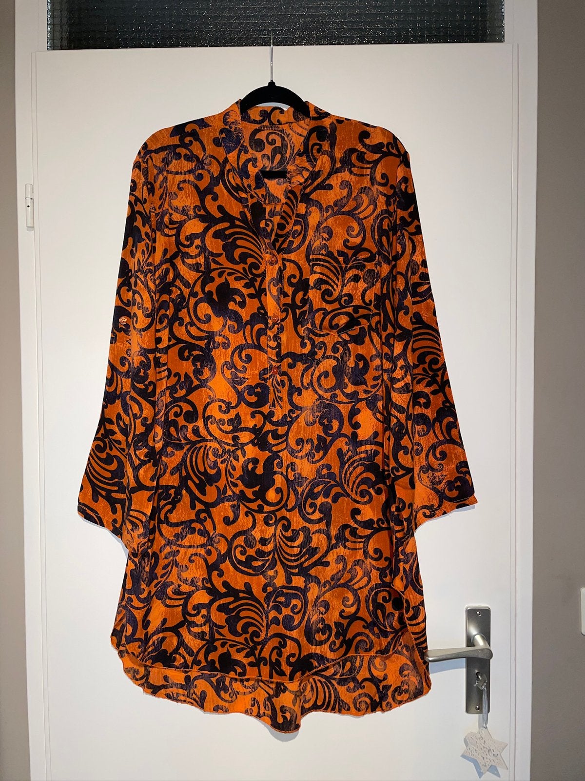 Dames boho terrakotta oranje lange blouse tuniek jurk mt 42, Ophalen of Verzenden, Zo goed als nieuw, Maat 42/44 (L), Oranje