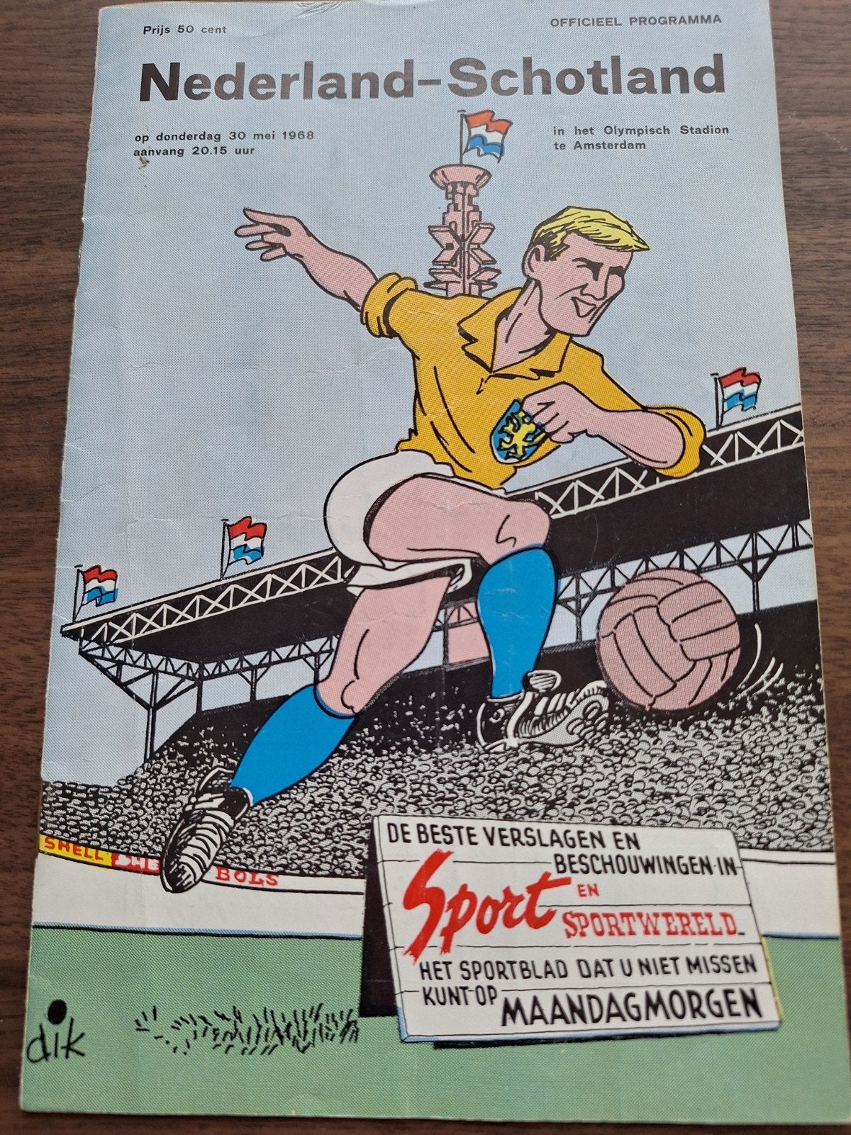 programma  Nederland-Schotland 1968, Ophalen of Verzenden, Zo goed als nieuw, Boek of Tijdschrift