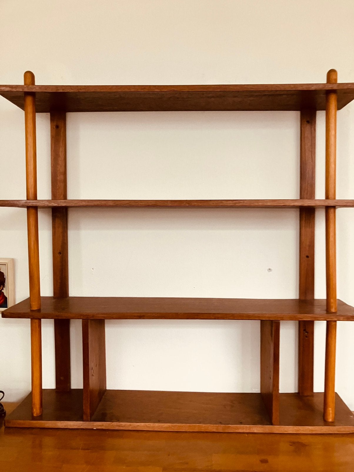 Vintage teakhouten stokken kast. Wandrek, Ophalen of Verzenden, Zo goed als nieuw, Minder dan 150 cm, Minder dan 100 cm