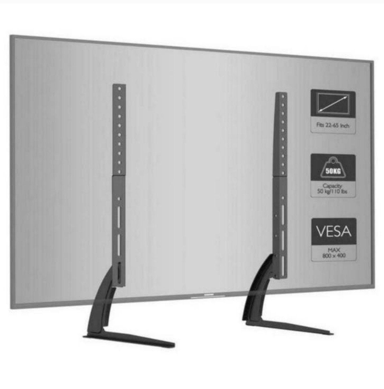 BONTEC Universele tafel- en bureauvoet, tv-standaard 22”-65”, Audio, Tv en Foto, Televisiebeugels, Nieuw, Ophalen of Verzenden